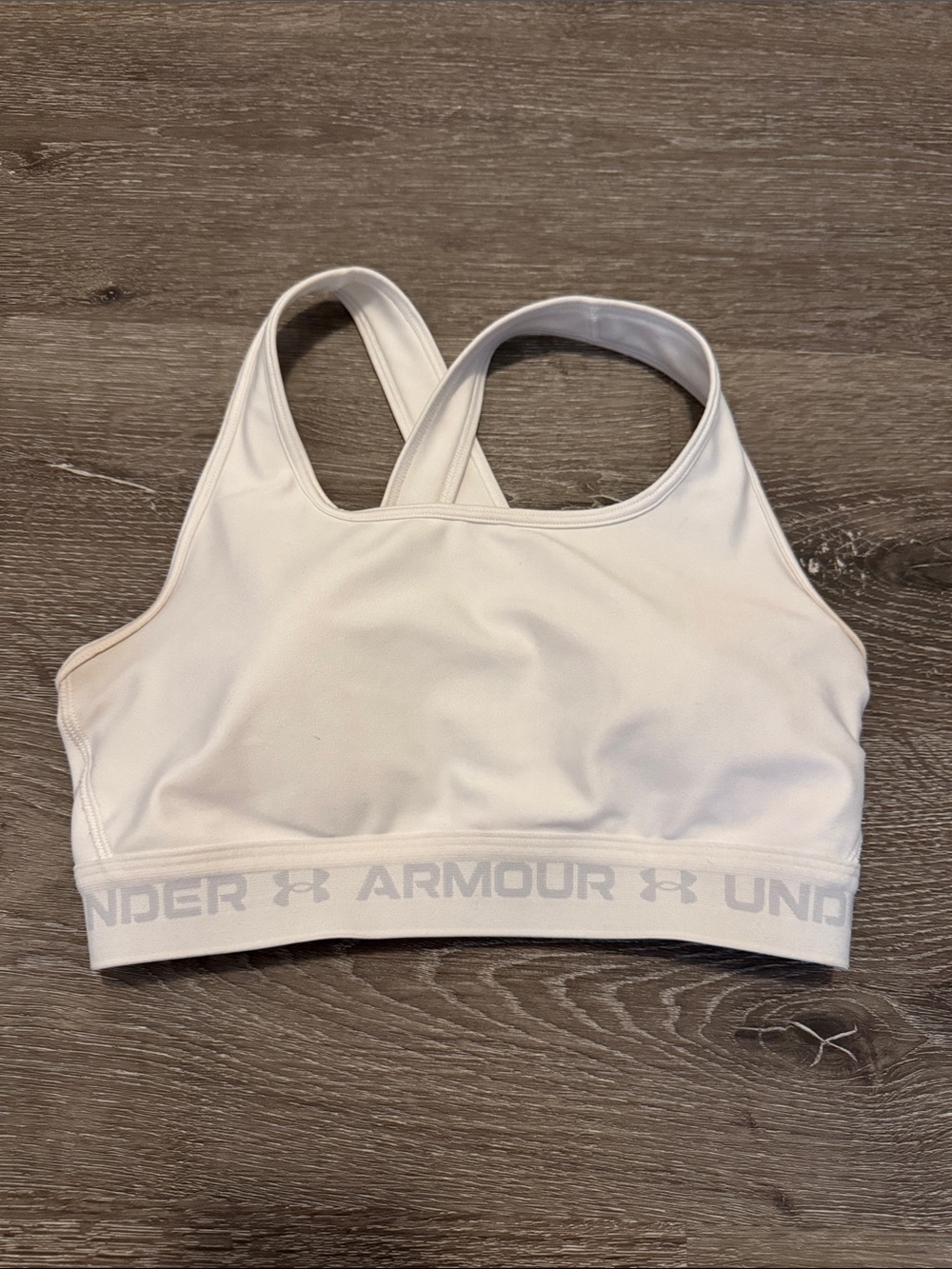 Under Armour White Crossback Light Support Sports Bra w/ pads